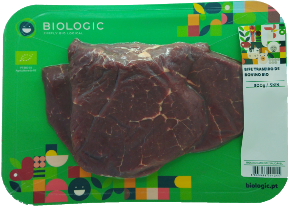 BIFE TRASEIRO DE BOVINO BIO - SKIN - FRESCO - 300 G