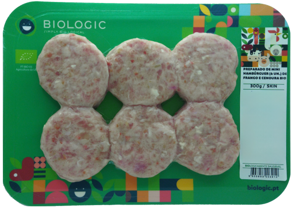CHICKEN AND CARROT MINI HAMBURGER PREPARATION  (6 PCS) BIO – SKIN - FRESH - 300 G
